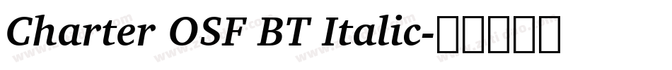 Charter OSF BT Italic字体转换